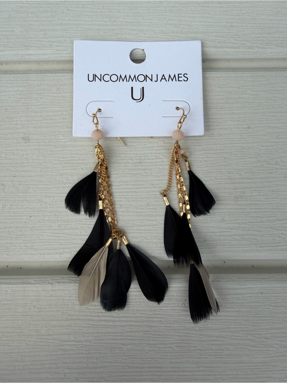 Uncommon James Feather Chain Drop Earrings